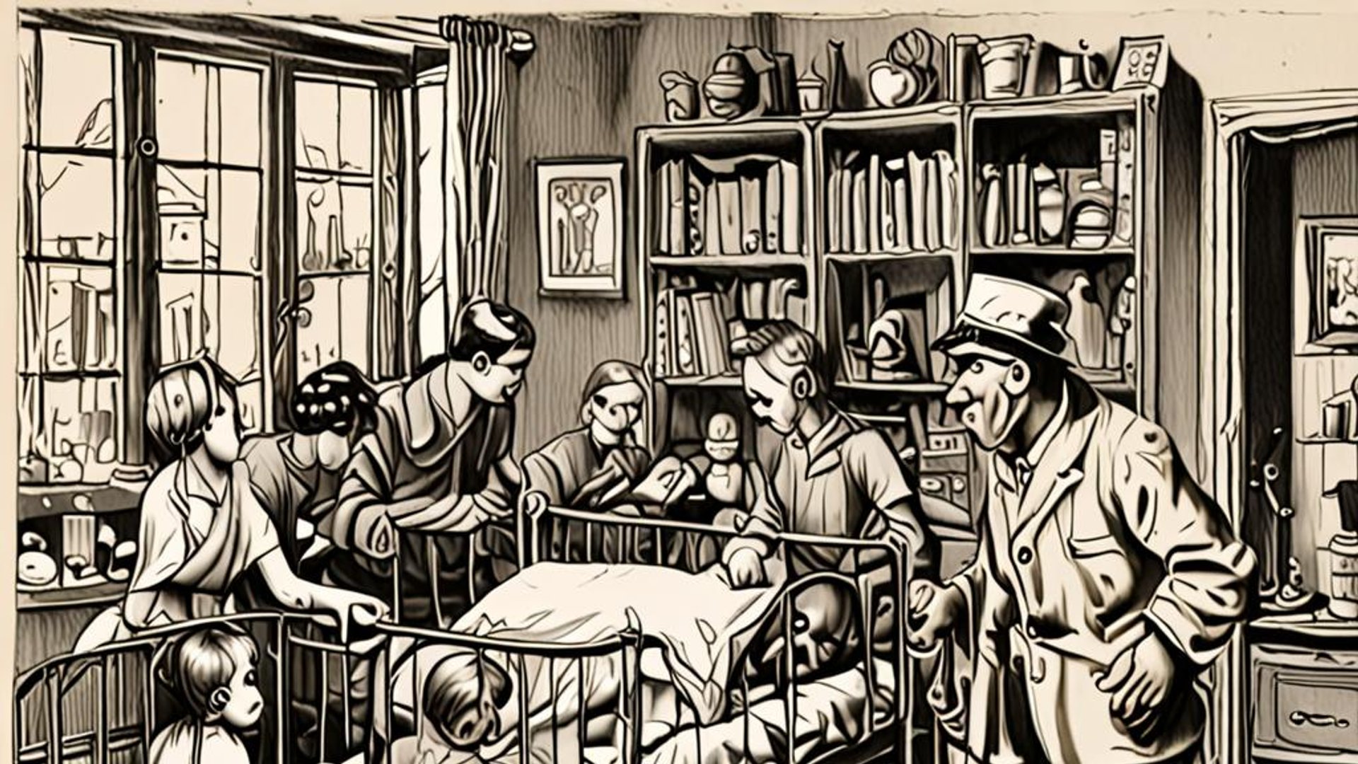 Network diagram overlaid on calendar grid with childcare and eldercare nodes